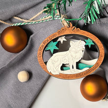 Load image into Gallery viewer, Oh, For Fox Sake, It's Christmas!" Handcrafted Wooden Ornament