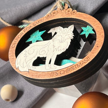 Load image into Gallery viewer, Oh, For Fox Sake, It's Christmas!" Handcrafted Wooden Ornament