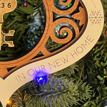 Load image into Gallery viewer, Vintage Key Wooden Ornament - 'Our First Christmas in Our New Home'