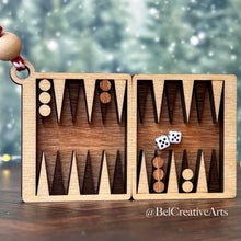 Load image into Gallery viewer, Backgammon Board Game Christmas Ornament