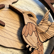 Load image into Gallery viewer, Hummingbird Christmas Layered Wood Ornament with Cattails