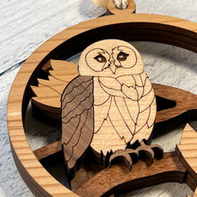 Load image into Gallery viewer, Barred Owl 3D Wood Christmas Ornament - Multi Wood Collection