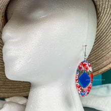 Load image into Gallery viewer, Geometric Oval Diamond Boho Style Earrings – Lightweight Acrylic