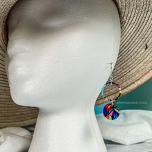 Load image into Gallery viewer, Geometric circle earrings, retro vibrant color, acrylic, handmade