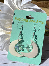 Load image into Gallery viewer, Moon and Star Dangling Drop Earrings - Bel Creative Arts