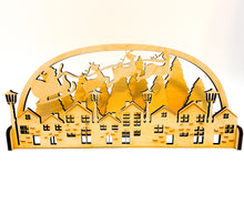Load image into Gallery viewer, Santa's Christmas Village, wood Christmas scene, made in USA