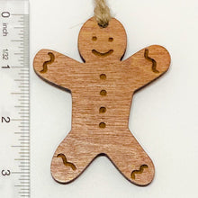 Load image into Gallery viewer, Gingerbread man ornaments, set of 4, hand made in USA