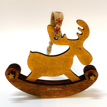 Load image into Gallery viewer, Rocking Moose Christmas ornament, hand made in USA