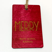 Load image into Gallery viewer, Personalized engraved Christmas gift tags, made in USA