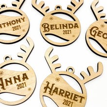 Load image into Gallery viewer, Personalized 2021 Christmas ornament, hand made in USA