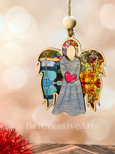 Load image into Gallery viewer, Angel with Love Heart Wooden Christmas Ornament