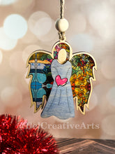 Load image into Gallery viewer, Angel with Love Heart Wooden Christmas Ornament