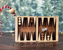 Load image into Gallery viewer, Backgammon Board Game Christmas Ornament