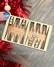 Load image into Gallery viewer, Backgammon Board Game Christmas Ornament