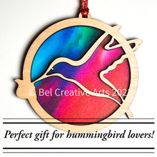 Load image into Gallery viewer, Hummingbird ornament, great gift for bird lovers, handmade in USA
