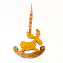 Load image into Gallery viewer, Rocking Moose Christmas ornament, hand made in USA