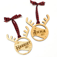 Load image into Gallery viewer, Personalized 2021 Christmas ornament, hand made in USA