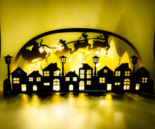 Load image into Gallery viewer, Santa's Christmas Village, wood Christmas scene, made in USA