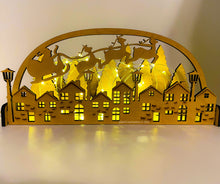 Load image into Gallery viewer, Santa's Christmas Village, wood Christmas scene, made in USA