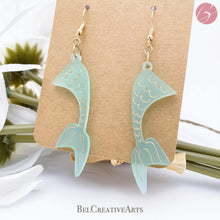 Load image into Gallery viewer, Mermaid's Tail Dangle Drop Earrings - Bel Creative Arts