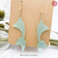Load image into Gallery viewer, Mermaid's Tail Dangle Drop Earrings - Bel Creative Arts