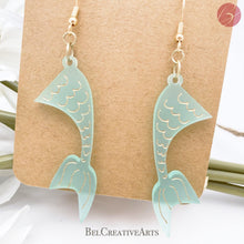 Load image into Gallery viewer, Mermaid's Tail Dangle Drop Earrings - Bel Creative Arts