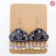 Load image into Gallery viewer, Rainy Day Black Raincloud Drop Earrings - Bel Creative Arts