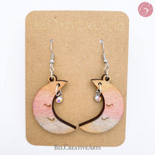 Load image into Gallery viewer, Sleepy Moon Dangling Drop Earrings - Bel Creative Arts