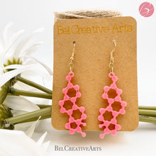 Load image into Gallery viewer, Molecular Femininity: Estrogen Molecule Dangle Drop Earrings