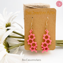 Load image into Gallery viewer, Molecular Femininity: Estrogen Molecule Dangle Drop Earrings