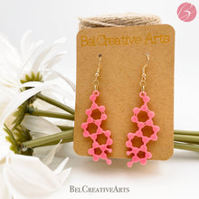 Load image into Gallery viewer, Molecular Femininity: Estrogen Molecule Dangle Drop Earrings