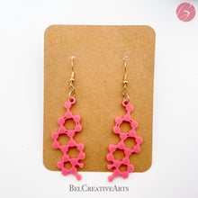 Load image into Gallery viewer, Molecular Femininity: Estrogen Molecule Dangle Drop Earrings