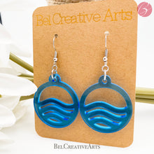 Load image into Gallery viewer, Azure Whisper: Clear Blue Waves Dangle Drop Earrings