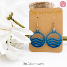 Load image into Gallery viewer, Azure Whisper: Clear Blue Waves Dangle Drop Earrings