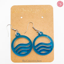 Load image into Gallery viewer, Azure Whisper: Clear Blue Waves Dangle Drop Earrings
