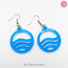 Load image into Gallery viewer, Azure Whisper: Clear Blue Waves Dangle Drop Earrings