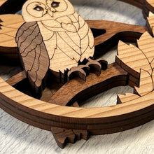 Load image into Gallery viewer, Barred Owl 3D Wood Christmas Ornament - Multi Wood Collection
