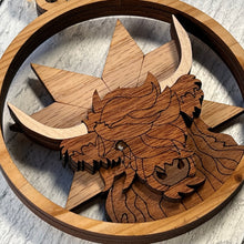Load image into Gallery viewer, Highland Cow Layered Wood Christmas Ornament - Multi Wood Collection
