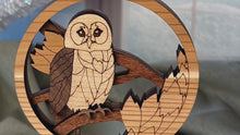 Load and play video in Gallery viewer, Barred Owl 3D Wood Christmas Ornament - Multi Wood Collection
