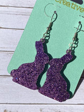 Load image into Gallery viewer, Easter Bunny Glitter Dangle Drop Earrings - Bel Creative Arts
