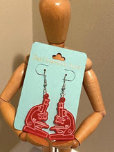 Load image into Gallery viewer, Microscope Dangling Drop Earrings - Women in Science (STEM/STEAM) Series - Bel Creative Arts
