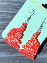 Load image into Gallery viewer, Microscope Dangling Drop Earrings - Women in Science (STEM/STEAM) Series - Bel Creative Arts
