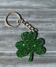 Load image into Gallery viewer, Shamrock Glitter Key Ring / Tag - Bel Creative Arts
