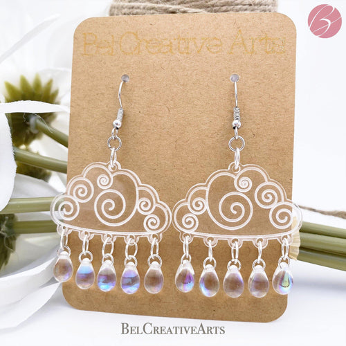Rainy Day Cloud Dangling Drop Earrings - Bel Creative Arts