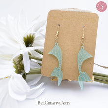 Load image into Gallery viewer, Mermaid&#39;s Tail Dangle Drop Earrings - Bel Creative Arts
