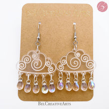 Load image into Gallery viewer, Rainy Day Cloud Dangling Drop Earrings - Bel Creative Arts
