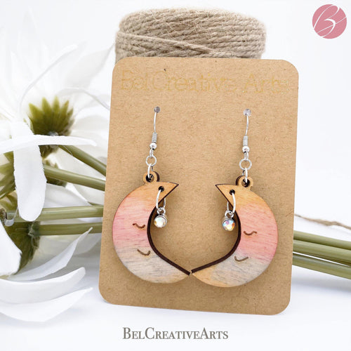 Sleepy Moon Dangling Drop Earrings - Bel Creative Arts