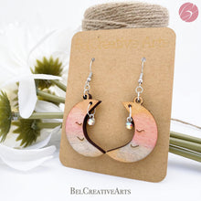 Load image into Gallery viewer, Sleepy Moon Dangling Drop Earrings - Bel Creative Arts
