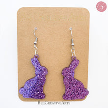 Load image into Gallery viewer, Easter Bunny Glitter Dangle Drop Earrings - Bel Creative Arts
