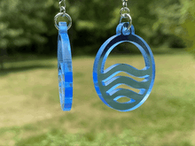 Load image into Gallery viewer, Azure Whisper: Clear Blue Waves Dangle Drop Earrings
